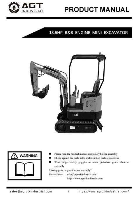 agt qh12r mini excavator specs|agt 13.5hp excavator manual.